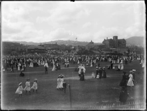 Crowd on the field at Basin Reserve, Wellington