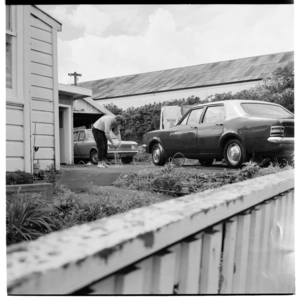Washing cars; after a church service; and women's rugby game, Grey Lynn Domain, Auckland