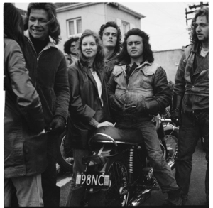 [Group of young people on motorbikes], Auckland