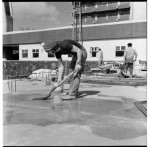 University building construction, Symond Street; Symond Street; and School of English, Auckland University, Auckland