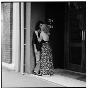 Upper Willis Street, and, a young couple smoking in a doorway, 1974.