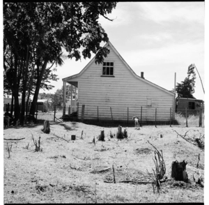 Single-storeyed farm cottage and derelict sheds, 1974.