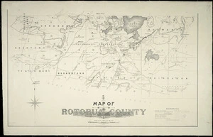 Map of Rotorua County / W. Deverell, delt. ; Gerhard Mueller, Chief Surveyor, Auckland ; A. Barron, superintending surveyor.
