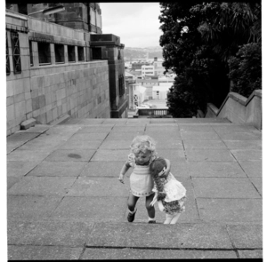 Scenes outside the Dominion Museum building in Buckle Street, Wellington, 1974.