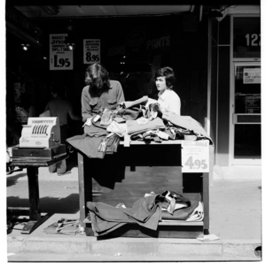 Shops and a market in Cuba Mall, Wellington, 1974.