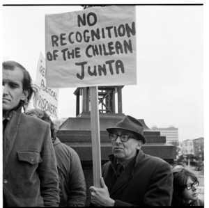 Wellington, protest against New Zealand support for military rule in Chile, 1974.