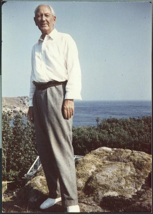 Photograph of Kenneth Sisam out standing on Middle Carn