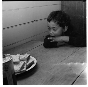 Evening meal, Te Runa family, Ruatoria