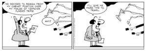 "I've decided to resign from my cabinet position over my misuse of taxpayer funded trips!" "Why?" "It'll give me more time to travel." 16 November 2010
