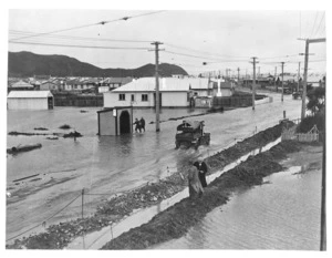 Miramar in flood, Wellington