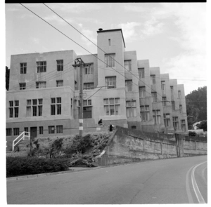 University Grants Committee building and Bowen Street, Wellington.