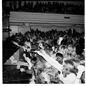 Scenes at a rock concert in Wellington Town Hall