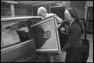 Sisters of Compassion with a portrait of Mother Mary Joseph Aubert - Photograph taken by Mark Coote