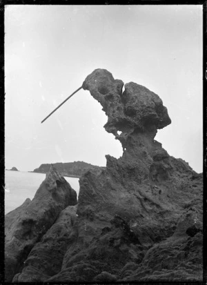 Te Pohatu, or the Kiwi Rock, at Mount Maunganui, 1924.