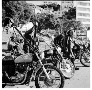 Satan's Slaves, motorcycle gang at Oriental Bay