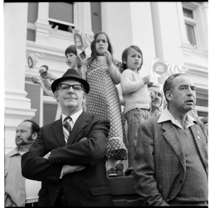 Onlookers and participants at the Christmas Parade, Wellington