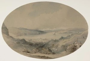 Artist unknown :[Wellington Harbour from Brooklyn Hills. ca 1870]