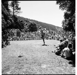 An event with crowds of children at The Dell, Wellington Botanic Gardens