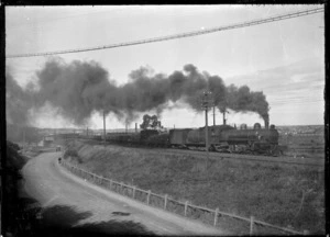 An "Ab" class steam locomotive near the Glen, Dunedin, circa 1926.