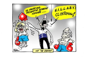 Battered Hilary Clinton beats Bernie Sanders