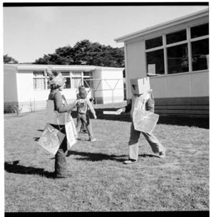 Karori West Normal School children wearing medieval-styled costumes