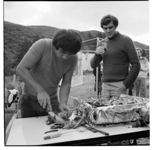 Te Moana family gathering, possibly at Maraeroa Marae, Waitangirua