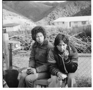 Te Moana family gathering, possibly at Maraeroa Marae, Waitangirua