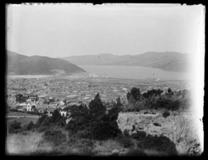 View over South Dunedin towards Otago harbour and peninsula