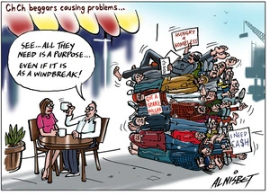 "Christchurch beggars causing problems"