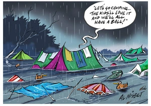 Flooded campsite