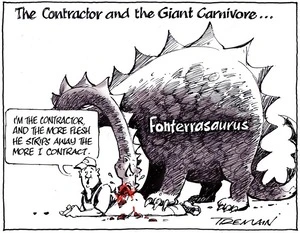 The contractor and the giant carnivore