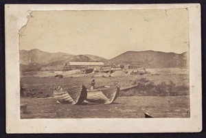 Photographer unknown :Photograph of a Maori camp scene