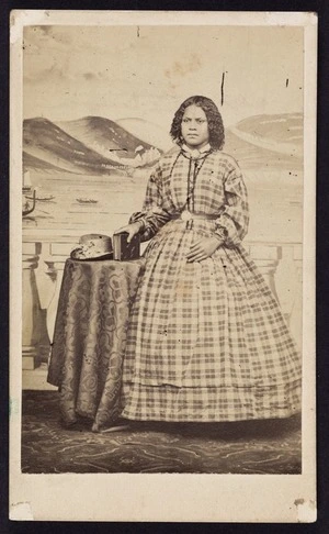 Photographer unknown :Portrait of Mere or Mary, daughter of Meti Kingi, the Maori representative in parliament
