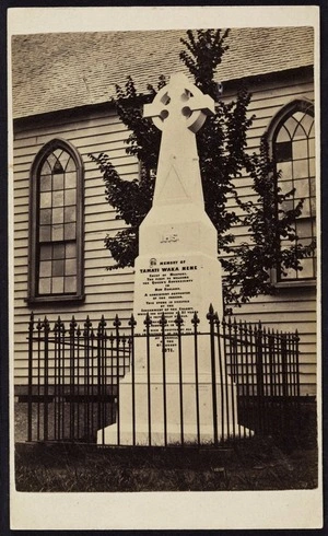 Photographer unknown :Photograph of Memorial stone on grave of Tamati Waka Nene