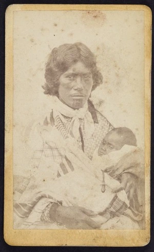 Photographer unknown :Portrait of unidentified woman with baby in her arms