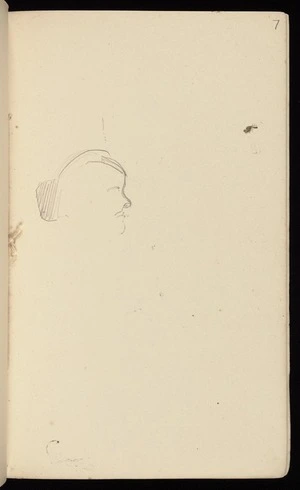 Hodgkins, Frances Mary 1869-1947 :[Unfinished profile of woman. ca 1890]