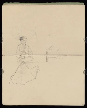 Hodgkins, Frances Mary 1869-1947 :[Seated woman. ca 1890]