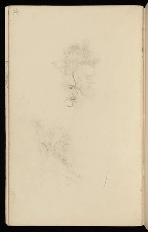 Hodgkins, Frances Mary 1869-1947 :[Unfinished profile of man. ca 1890]