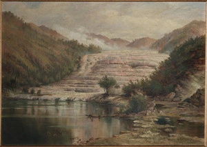 Blomfield, Charles 1848-1926. :[Pink Terraces, Lake Rotomahana] 1890