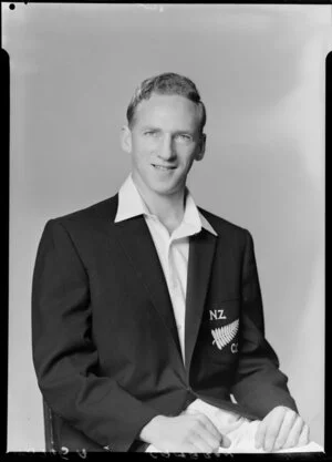 Mr F J Cameron, member of the New Zealand Cricket Singles team, South African tour, 1961