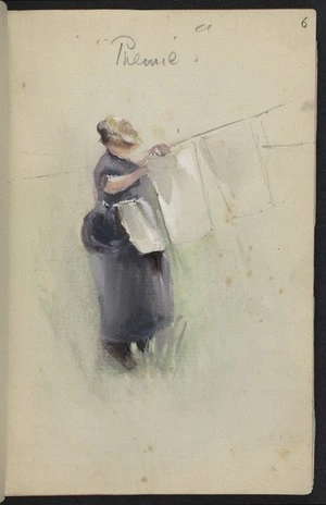 Hodgkins, Frances Mary 1869-1947 :Phemie [at the clothes-line]