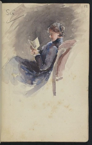 Hodgkins, Frances Mary 1869-1947 :Sis [Isabel Hodgkins reading. ca 1890]