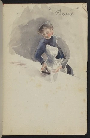 Hodgkins, Frances Mary 1869-1947 :Phemie [ironing. ca 1890]