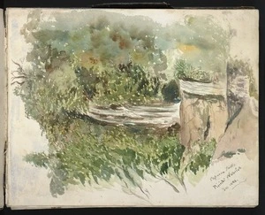 Babbage, Herbert Ivan, 1875-1916 :Paparoa falls, Pipiriki Waterfall. Dec 1898.