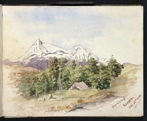 Babbage, Herbert Ivan, 1875-1916 :Our camp, Ruapehu. Dec. 31st, 1898.