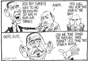 "Atta boy, Turkey! Way to go, the Russian jet was in your air space!!"