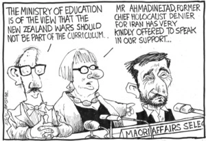 "The Ministry of Education is of the view that the New Zealand Wars should not be part of the curriculum"