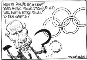 "Without Russian drug cheats going faster, higher, stronger, who will inspire honest athletes to new heights?"