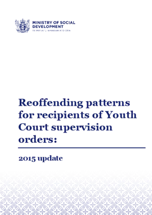 Reoffending patterns for recipients of youth court supervision orders, 2015 update / Philip Spier and Hailong Sun.