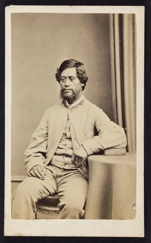 Photographer unknown: Portrait of male Māori subject